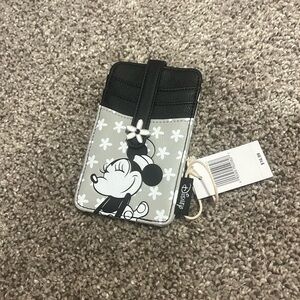 Nwt disney parks black and grey minnie mouse id holder